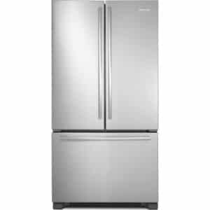 JENAIR 36 Inch, 21.94 Cu. Ft. Freestanding Counter Depth French Door Refrigerator: Stainless Steel, Euro Style Handle 72 INCHES HIGH